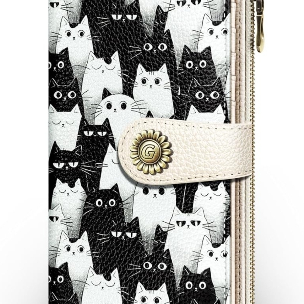 Cat Pattern RFID Blocking Wallet Case - Picture 2 of 6